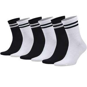 Athletic Sport Crew Running Socks – 6 Pairs, Soft Cotton, Breathable & Moisture-Wicking, Shoe Size 5-10 - 1 of 1