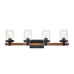 Millennium Lighting Taos 4 - Light Vanity in  Matte Black/Wood Grain - 1 of 1