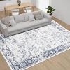 Non-Slip Washable Vintage Area Rug, Low-Pile Distressed Print Carpet for Living Room, Bedroom & Entryway – Stain-Resistant, Pet-Friendly - 3 of 4