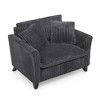 Tufted Corduroy Lazy Sofa Chair with Armrests, Comfortable Single-Person Accent Chair for Living Room & Bedroom-- Frevyn - 3 of 4