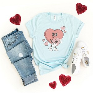 Simply Sage Market Women's Be Mine Heart Cartoon Short Sleeve Graphic Tee - 1 of 4