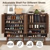Shoe Cabinet Up to 24 Pairs, 6 Tier Shoe Storage Cabinet with Grille Doors & Adjustable Shelves - 4 of 4