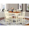 HomeStock 5-Pc Buttermilk and Cherry Solid Wood Top - Dining Room Set - Seats 4 - 2 of 4