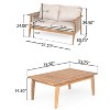 Christopher Knight Home Tariq Patio 2 Piece Rustic Acacia Wood and Rope Loveseat and Tabe Chat Set with Cushion - 3 of 4
