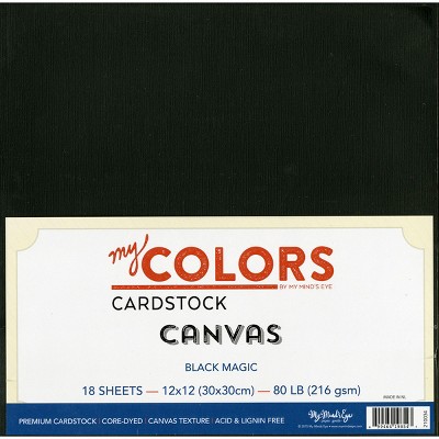 My Colors Canvas Cardstock Bundle 12"X12" 18/Pkg-Black Magic