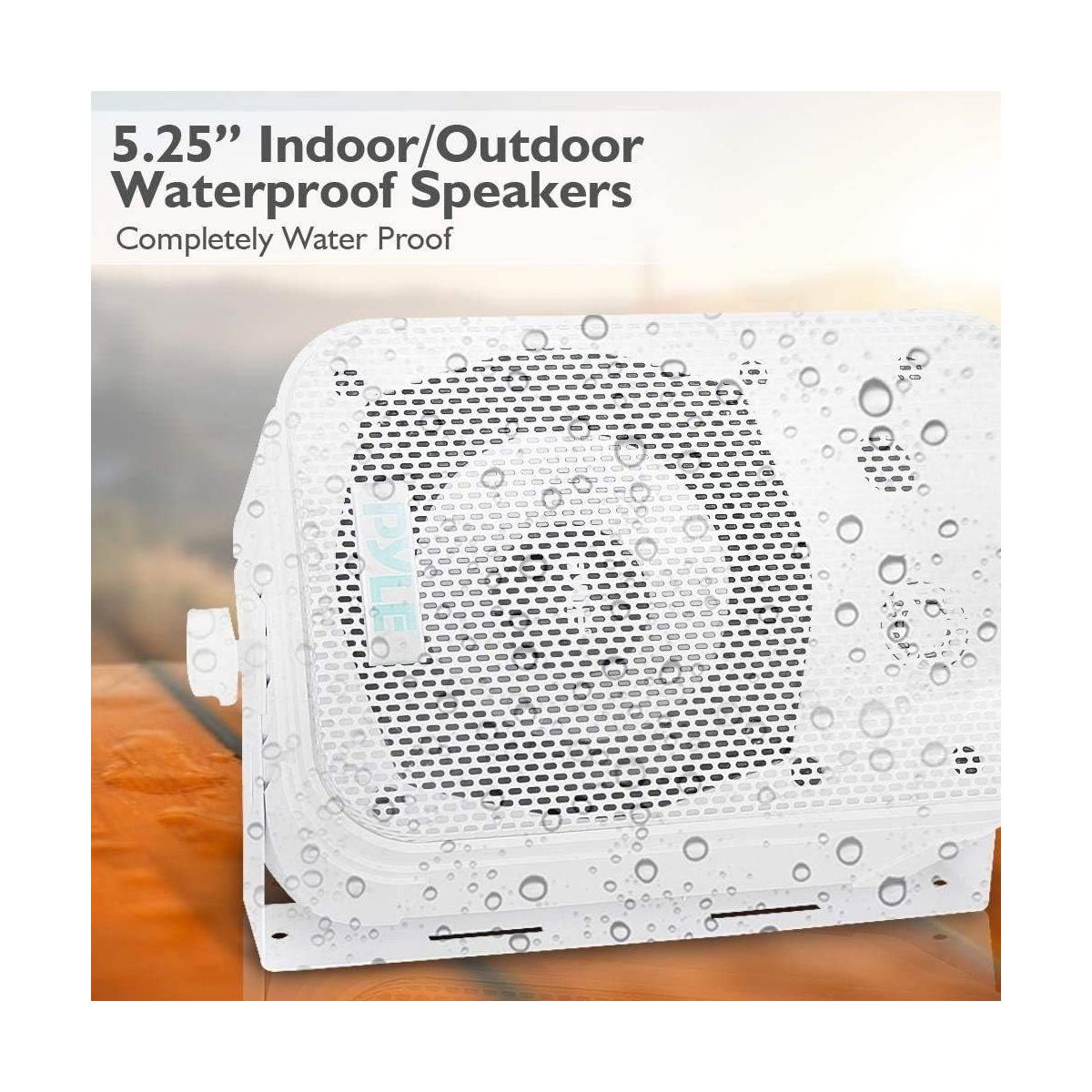 Pyle Outdoor Waterproof Wall Mount Speakers - PDWR40W 5.25" White 400W Pair - White - thumbnail 4