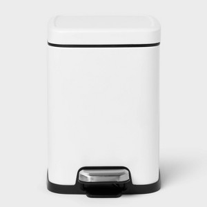 4L Step Trash Can Stainless Steel White - Brightroom™ - 1 of 3