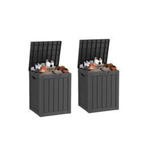 VisioGear Lockable Deck Boxes, Multi-Capacity Outdoor Storage Deck Box, Small Patio Storage Bin for Garden Tools - 1 of 4