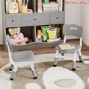 Children Age 2-8 Adjustable Kids Chair (2pcs), 3 Level Height Adjustable Toddler Chair, Plastic Indoor Outdoor Child Chair - 1 of 4