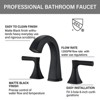 ChicFurnit Bathroom Sink Faucet Widespread Two Handle Vanity Faucet with Drain Assembly for Bathroom, Black, 13.98"*11.02"*3.94" - 4 of 4