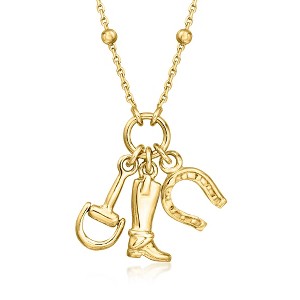Ross-Simons Italian 18kt Gold Over Sterling Southwestern Charm Necklace. 18 inches - 1 of 3