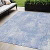 Sky Blue Denim Blue And Ivory Abstract Washable Indoor Outdoor Area Rug - 2 of 4