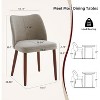 Upholstered Dining Chairs, Green Fabric High Back Dinner Chairs with Deep Seat, Wood Legs, Comfortable Kitchen Chairs for Dining Room - 2 of 4