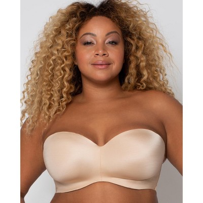 Curvy Couture Women's Smooth Strapless Multi-way Bra Champagne 38g : Target