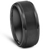 Pompeii3 Black Titanium Mens Comfort Fit Brushed Beveled Polished Edge Wedding Band 9MM - 2 of 4