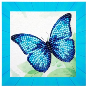 DIAMOND DOTZ Quick DOTZ Blue Butterfly Diamond Art Painting Kit 5.1" X 5.1" - 1 of 4