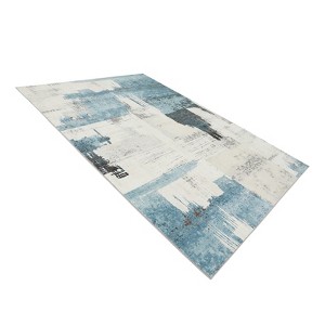 COZONY Ultra-Thin Foldable Soft Rugs, Non-Slip Backing, Non-Shedding Stain Resistant Print Floor Carpet for Living Room Dining Room Office,Beige Blue - 1 of 4