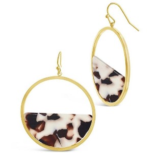 SHINE by Sterling Forever 2.5" Half Circle Resin Dangle Earrings - 1 of 3