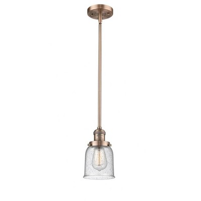 Bell - 1 Light Stem Hung Mini Pendant In Industrial Style-10 Inches Tall and 5 Inches Wide
