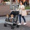 Tangkula Double Pet Stroller w/ 2-seater Carrier Adjustable Sunshade Removable Pad - 2 of 4