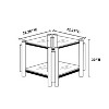 Vynxaria Series 20 in. Gold Square Clear Tempered Glass Top End Table with Double-Layer Storage - 4 of 4