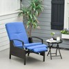 Resenkos Outdoor Comfort Deluxe Lounge Chair, Reclining Patio Lounge With Cushions & Footrest, PE Wicker for Balcony & Porch, Gray - 3 of 4