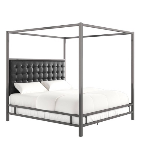 King Manhattan Nickel Canopy Bed With, King Canopy Bed Frame