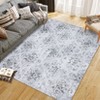 Coolmee  Machine Washable Area Rug Modern Abstract Design, Non-Shedding & Easy Care, Ideal for Entryway, Living Room, BedroomGray - 2 of 4