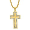 Steeltime Men's stainless steel and simulated diamond cross pendant. Color Options: Silver, Gold - 2 of 4