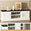 Farmhouse TV Stand for 65 Inch TVs Entertainment Center with Storage Cabinets Modern Media Console Table Rustic Wood Design for Living Room Office - 3 of 4