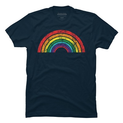 Adult Design By Humans Retro Rainbow Pride Parade By MusicoIlustre T-Shirt