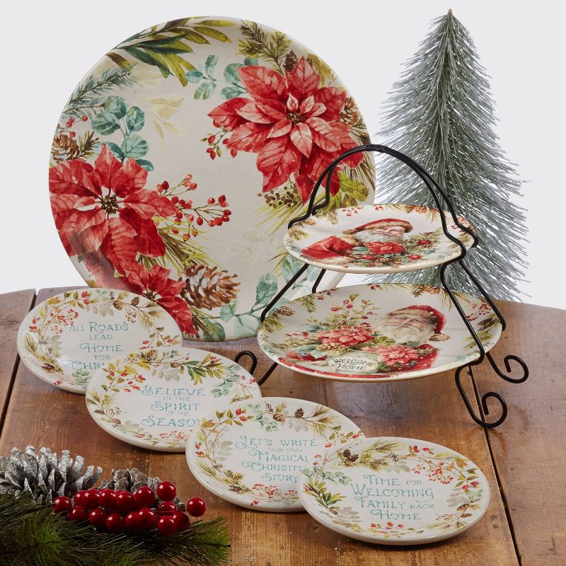 6&#34; 4pk Earthenware Christmas Story Canape Plates - Certified International, 2 of 4