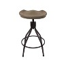 HomePop Maurice Backless Adjustable Stool Brown: Metal & Wood Frame, Farmhouse Style, 250lb Capacity - 4 of 4