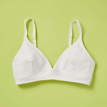 Yellowberry Girls' 3PK Best Cotton Starter Bras with Convertible Straps -  Small, White Iceberg