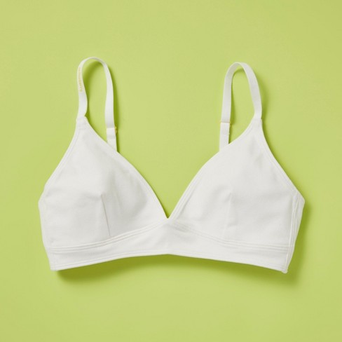 Yellowberry Girls' Triangle Full-coverage Bra With Convertible Straps -  Small, White Cloud : Target