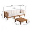 Christopher Knight Home Oana Outdoor Acacia Wood 3 Seater Sofa Chat Set with Cushions - 3 of 4