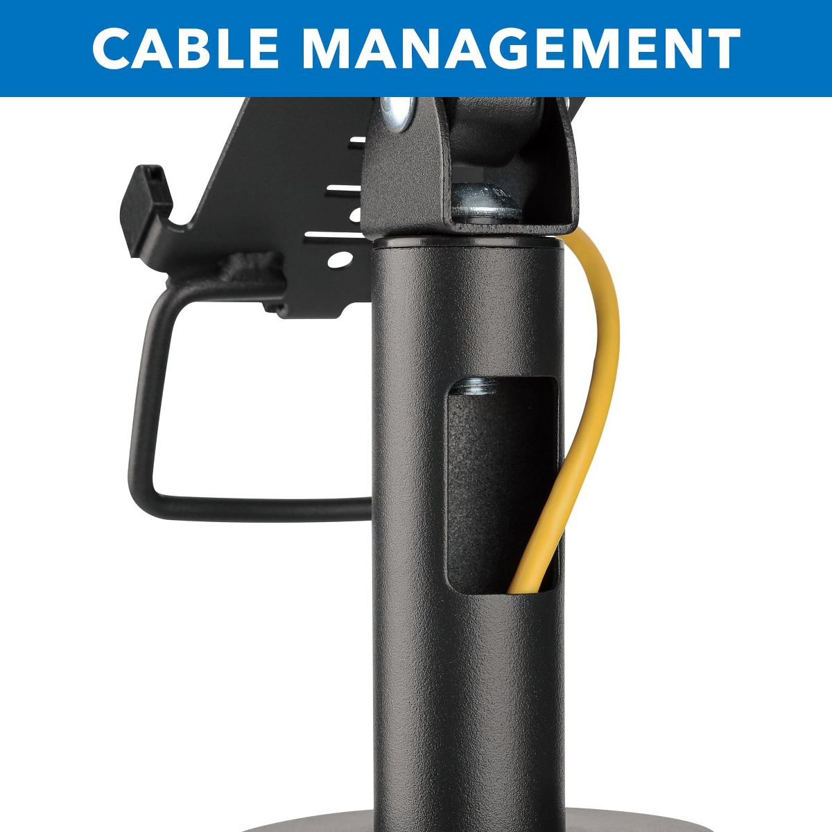 Mount-It! 7" Pole Credit Card POS Terminal Stand to Mount The VeriFone VX520, Anti-Theft Locking, Tilt, Swivel | Black - thumbnail 7