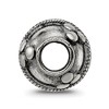 Black Bow Jewelry Sterling Silver Antiqued Artisan Triple Circle Design Bead Charm - 2 of 4