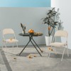 MAYEERTY Khaki Leather Folding Chair 2 Pcs for Home Office Party - Portable & Comfortable - 2 of 4