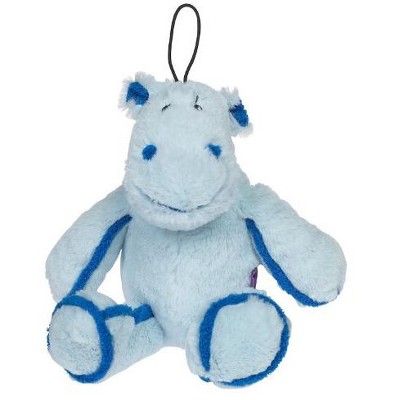 Multipet Borderline Plush Super Soft Pastel Blue Hippo Dog Toy with Squeak
