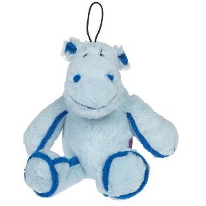 Multipet Borderline Plush Super Soft Pastel Blue Hippo Dog Toy with Squeak - 1 of 1