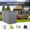 4.6' x 9' Outdoor Storage Shed, Lean to Metal Shed with Foundation Kit, Lockable Doors and Gloves for Patio, Lawn - 4 of 4