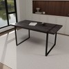 NicBex 59" Dining Table Set for 4 Modern Rectangular Black Wood Dining Table with 4 Suede Chairs - 4 of 4