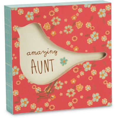 Pavilion Gift Company - Aunt - 4.5" x 4.5" Plaque - Wall Sign Panels