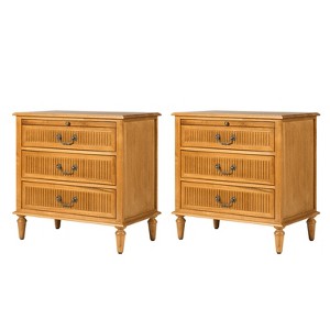 Herlinda 3-Drawer Nightstand with Built-In Outlet Set of 2|ARTFUL LIVING DESIGNS - 1 of 4