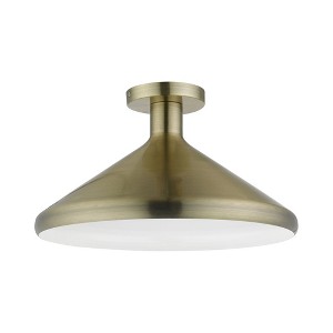 Livex Lighting Geneva 1 - Light Semi-Flush Mount in  Antique Brass - 1 of 1