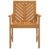 vidaXL – Solid Acacia Wood Patio Dining Chairs with Distinctive Diagonal Slat Pattern - 4 of 4