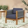 Acacia Wood Outdoor Club Chair with Modern Rope Weave & Water-Resistant Cushion, 27" Patio Lounge Seating-3irtyhousy - 3 of 4
