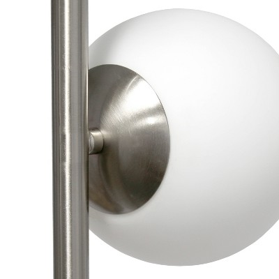 66" Tall Mid-Century Modern Tree Floor Lamp with Dual White Glass Globe Shade - Simple Design