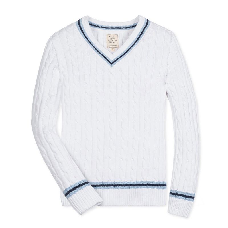 Hope & Henry Mens' Organic V-Neck Cricket Sweater, 5 of 7